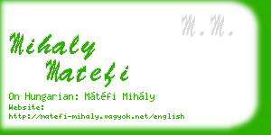 mihaly matefi business card