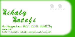 mihaly matefi business card